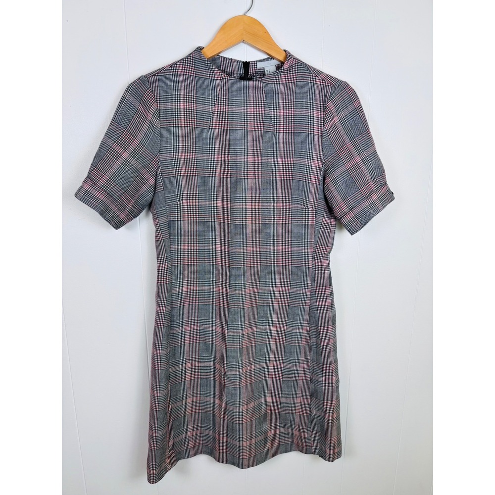 H&M Plaid Mini Dress - Gray and Pink